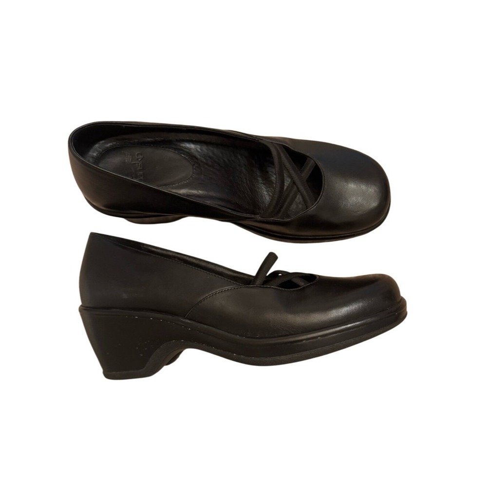 Dansko Womens Black Wedge Shoe Sz 39 Academia Preppy Whimsigoth